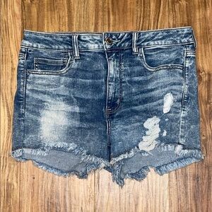 American Eagle Outfitters women’s 12 shorts Jean Blue Distressed hi rise shortie